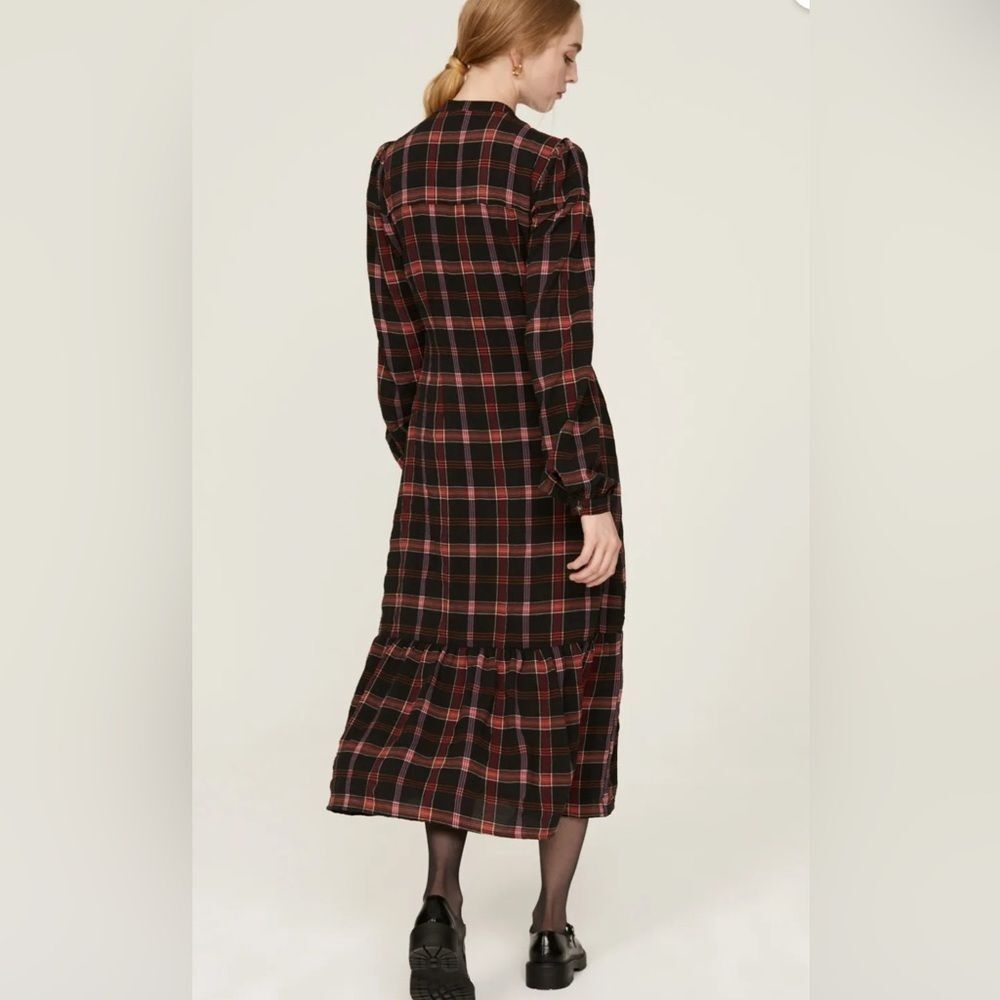 Pamela Love x RTR Maroon Plaid Shirtdress - Size M / Pit to Pit 18”‎ - Picture 3 of 11